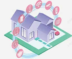 紫色房子立体模型矢量图 免费下载 页面网页 平面电商 创意素材