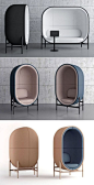 The capsule is stylish office furniture to creates privacy without completely cutting the person off from the office surroundings. Capsule office pod is available in one, two or three-seat versions and there are various color choices for fabric and wooden