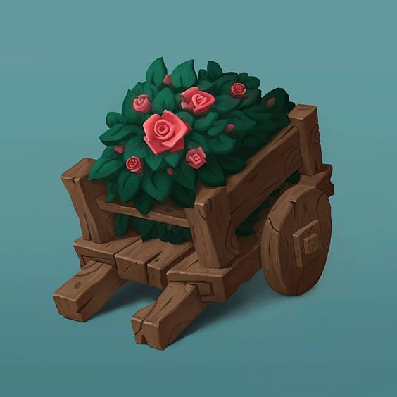 Cart full of flowers