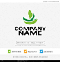 Logo设计，标志设计， 商标， 标识，绿色植物LOGO，绿色有机食品LOGO，生物科技公司LOGO，医药LOGO，绿叶LOGO，生态环保LOGO@北坤人素材