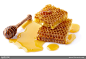 天然美味蜂巢蜜和蜂蜜棒高清图片三