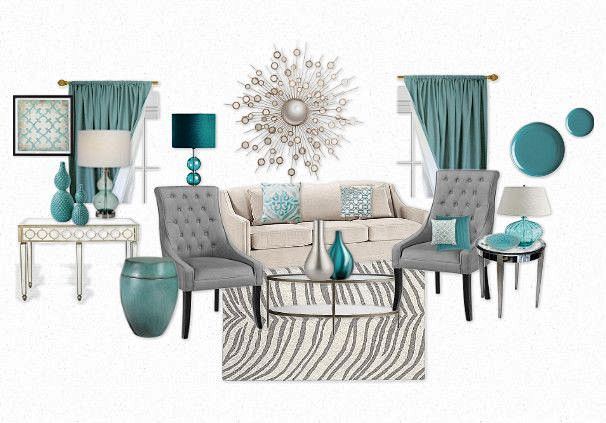 A modern mix of teal...