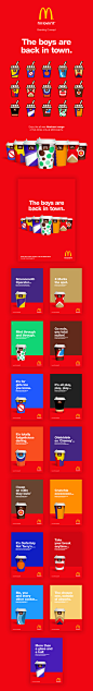 McDonald's: The Boys Are Back in Town : Branding ConceptThe Boys Are Back in TownThought it would be cool to develop some of my very own McDonald's hot drink designs but in a more abstract and simplistic style. Developing flavors I would love to eat.Enjoy