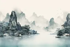 底纹背景景色水墨插画图片