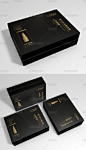 黑金色大气化妆品套盒包装设计