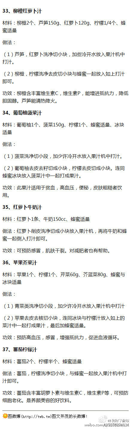 37款鲜榨果汁配方大公开，夏季必备