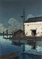 入夜渐微凉，繁花落地成霜

日本版画画家 Hasui Kawase ​​​​