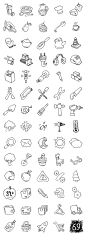 Free hand drawn icons : Train to draw on a tablet:) 