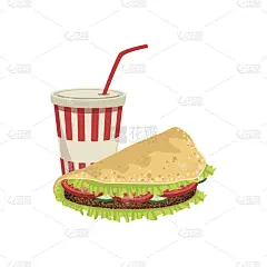 墨西哥玉米卷和软饮料街头食品菜单项真实详细