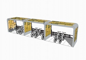 自行车停车棚SU模型