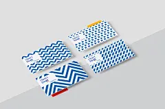 名片 蓝 波浪 三角形
