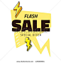 Best sale flash doodle speech bubble, vector discount tag black banner, isolated - stock vector