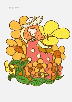 手绘黄色花海插画图片大小2480x3507px 图片尺寸2.25 MB 来自PNG搜索网 pngss.com 免费免扣png素材下载！创意旅行插画#冬季旅行#欢快的旅行#黄色的花海#美丽的女孩#手绘旅行插画#装饰图案#