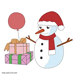 圣诞礼盒雪人插画图片png免抠元素卡通手绘背景装饰免扣图片设计图案