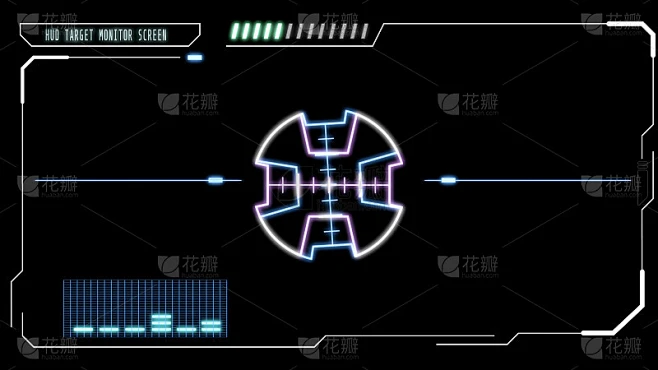 HUD未来虚拟技术用户控制界面屏幕面板。素材-花瓣网