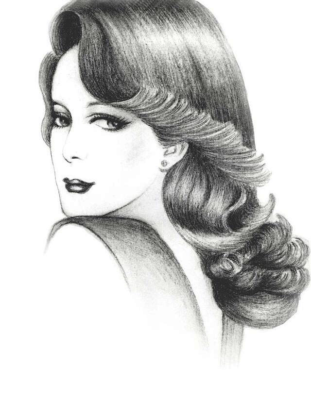 画家岳庆祝素描美女头发的画法生动质感强