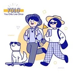 墨镜狗狗导游旅客漫画人物插画