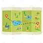 扁平-动物园建筑贴纸-动物园地图