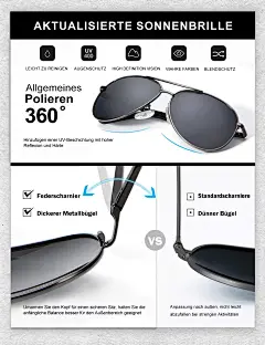 MELLIEX Holz Sonnenbrille Polarisiert – Mit UV400 Schutz, TAC-Gläser, Für Damen & Herren, Inkl. Etui & Putztuch