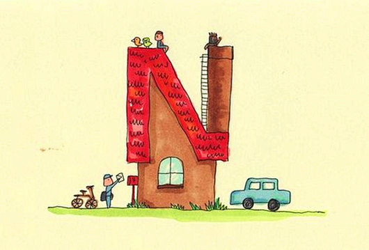 26个字母的创意手绘插画