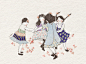 童年的时光 ~ 插画师초록담쟁이作品。