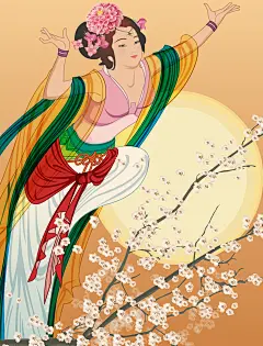 创意中秋节卡通古风插画
