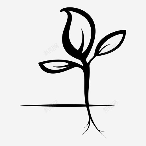 发芽种子植物图标高清素材 免费下载 设计...