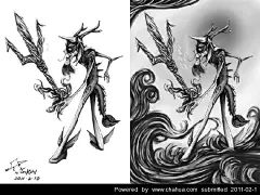 洋葱炒面的插画画廊展厅#手绘# #采集大赛#