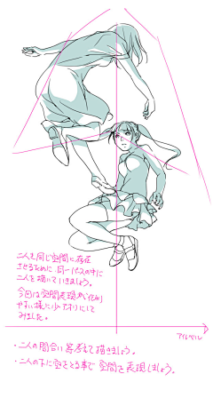 横着走的渡渡鸟采集到漫画动作透视线