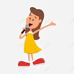 唱歌的女孩插画 演讲 红鞋 话筒 元素 免抠png 设计图片 免费下载 页面网页 平面电商 创意素材