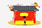 中国风建筑春节门帘 创意素材