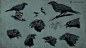 Crow Studies, Marcel Hampel : Some stylized crow studies for an upcoming image idea.