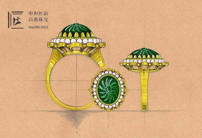 中坦珠宝定制，祖母绿戒指