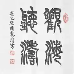 【西泠印社】社员赵隽明 篆书《观海听涛》书法 名家真迹保真-tmall.com天猫