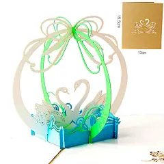 新品！这是立体贺卡 白天鹅 适合结婚万用的祝福卡片 美 美 美-淘宝网