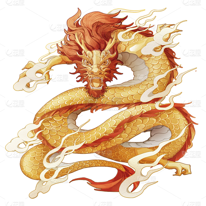 中国风-金色国潮动物元素-龙