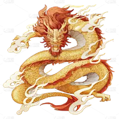 中国风-金色国潮动物元素-龙