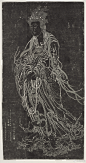 书法绘画 | 清周璕观音像拓片，190.5x106.7厘米，美国大都会艺术博物馆藏。#书画##遇见艺术# ​​​ ​​​​