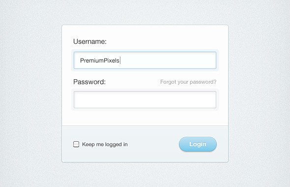 login form - user in...