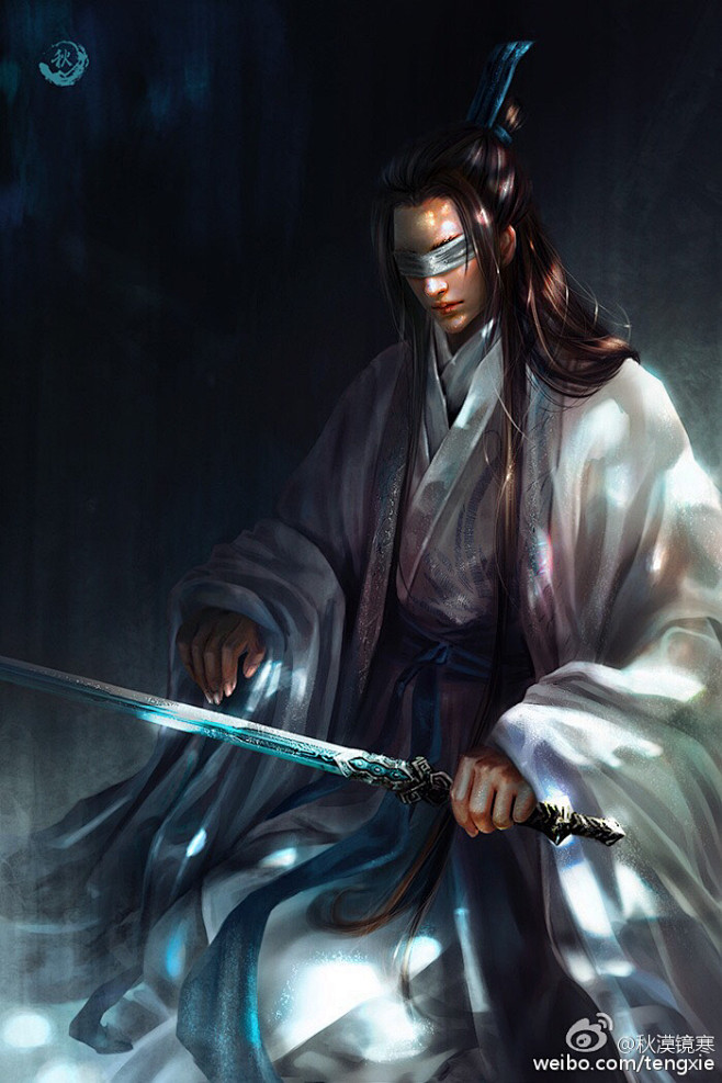 魔道祖师  同人插画  秋漠镜寒/绘