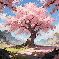 jimeng-2025-09-17-2320-古风游戏场景，视野开阔，色彩明亮高级，二次元厚涂，笔触自然，光影强烈，手绘，笔触