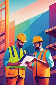 土木工程劳动人物施工生产安全插画