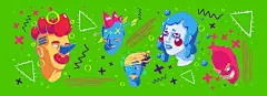 现代涂鸦风格艺术插画矢量图设计素材