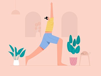 女战士我瑜伽姿势图人物瑜伽运动瑜伽应用图...