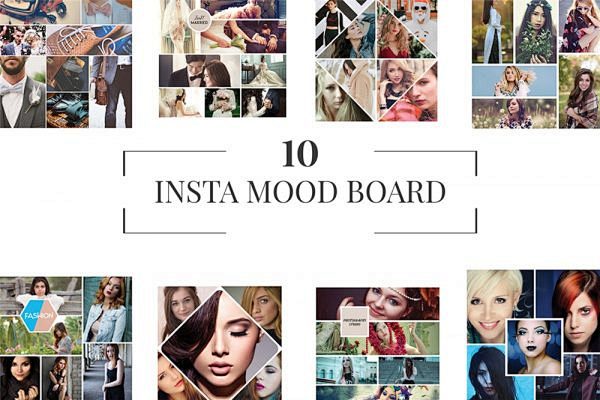 10款人物照片拼图INS社交媒体设计模板...