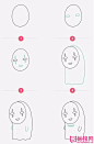 无脸男卡通简笔画教程，只愿默默陪着你