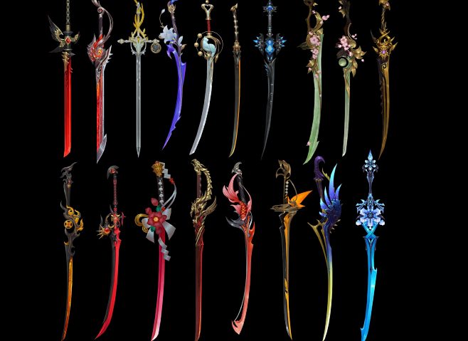 武器剑合集-武器/装备模型-微元素 - Element3ds.com!