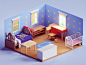 Andy's room toy story buzz andy pixar illustration b3d blender render isometric low poly