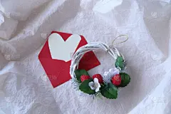 草莓,花环,可爱的,华丽的,贺卡,彩色背景,食品,浪漫,简单,色彩鲜艳