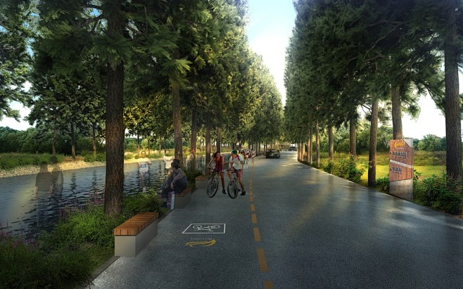 现代景观特色道路 效果图欣赏_【知末效果...